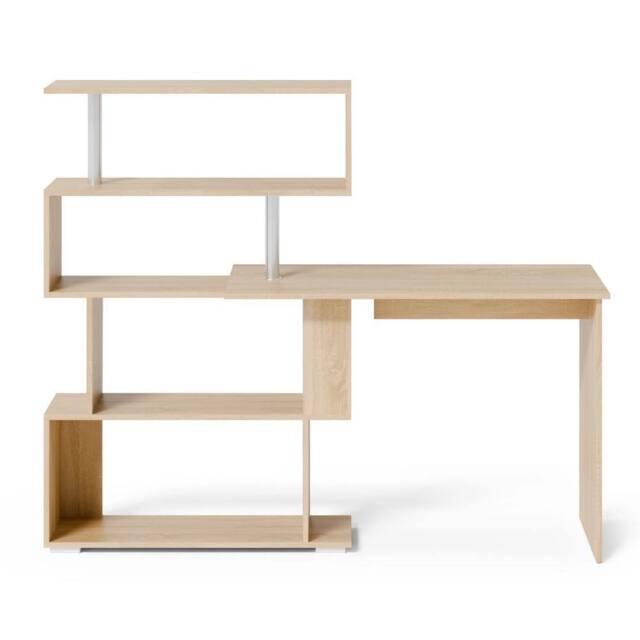 KORVIXA Computer Desk Corner Desk Office 360° in Natural - Size: 100 cm x 100 cm - image 1