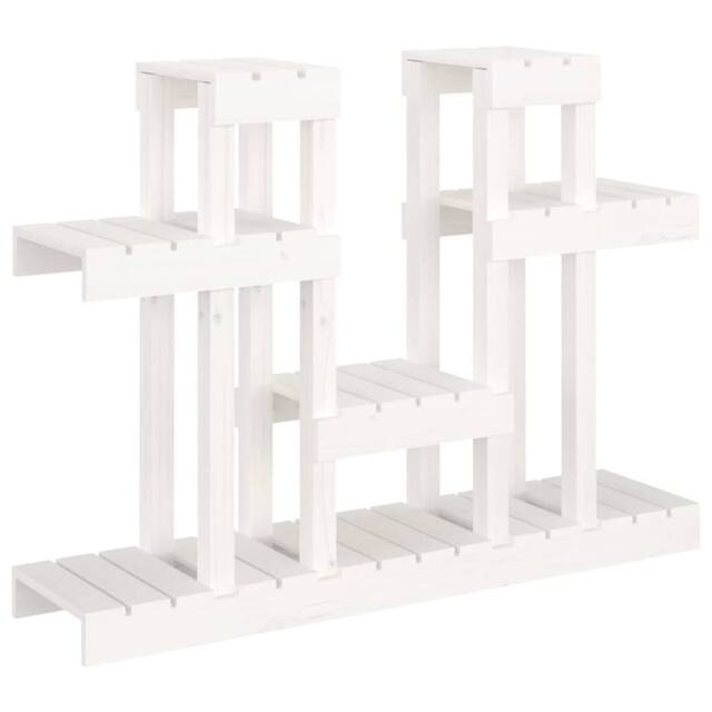 Berkfield Home Plant Stand White 104.5x25x77.5 cm Solid Wood Pine - image 1