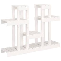 Berkfield Home Plant Stand White 104.5x25x77.5 cm Solid Wood Pine - thumbnail 1