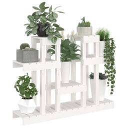 Berkfield Home Plant Stand White 104.5x25x77.5 cm Solid Wood Pine - thumbnail 4