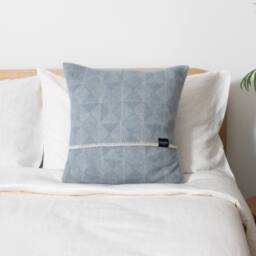 Native Natural Diamond Blue Wool Cushion Cover 45x45cm - Size: 45 cm x 45 cm