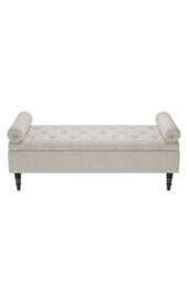 H&O Direct Flip-Up Storage Ottoman with Side Arms in Beige - thumbnail 3