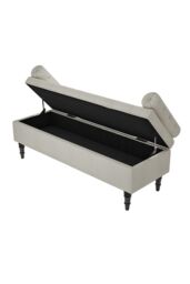 H&O Direct Flip-Up Storage Ottoman with Side Arms in Beige - thumbnail 5