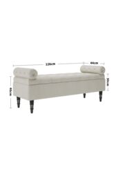 H&O Direct Flip-Up Storage Ottoman with Side Arms in Beige - thumbnail 2