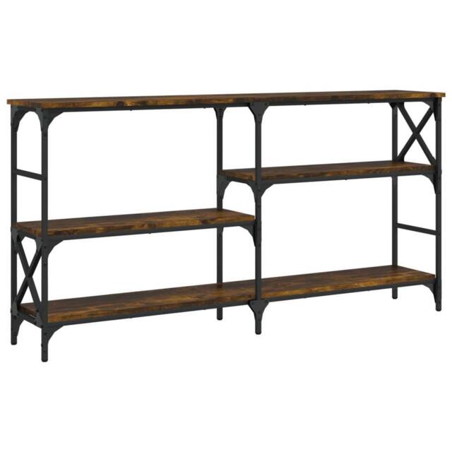 Berkfield Home Console Table Smoked Oak 150x29x76.5 cm Engineered Wood in Brown - image 1