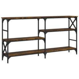 Berkfield Home Console Table Smoked Oak 150x29x76.5 cm Engineered Wood in Brown - thumbnail 1