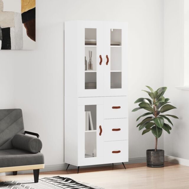 Berkfield Home Highboard White 69.5x34x180 cm Engineered Wood - image 1