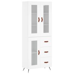 Berkfield Home Highboard White 69.5x34x180 cm Engineered Wood - thumbnail 2