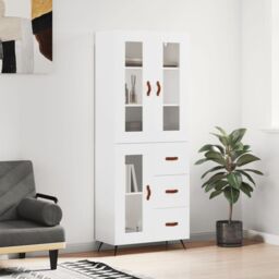 Berkfield Home Highboard White 69.5x34x180 cm Engineered Wood - thumbnail 1