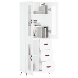 Berkfield Home Highboard White 69.5x34x180 cm Engineered Wood - thumbnail 3