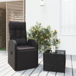 Berkfield Home 2 Piece Garden Lounge Set Black Poly Rattan&Steel - thumbnail 1