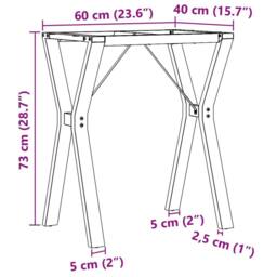 Berkfield Home Dining Table Legs Y-Frame 60x40x73 cm Steel in Black - Size: 60 x 40 x 73 cm - thumbnail 9