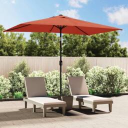 Berkfield Home Outdoor Parasol with Metal Pole 300x200 cm Terracotta - thumbnail 2