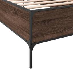 Berkfield Home Durable Bed Frame without Mattress Brown Oak 75x190 cm Small Single - thumbnail 7
