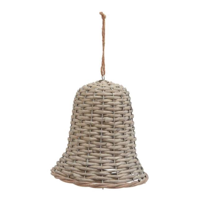 Sostter Handwoven Jumbo Wicker Bell Ornament in Brown - image 1