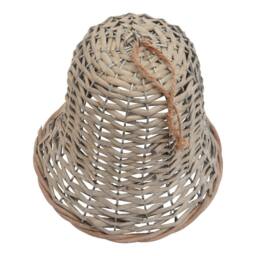 Sostter Handwoven Jumbo Wicker Bell Ornament in Brown - thumbnail 3