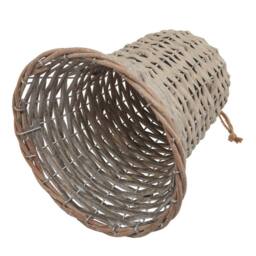 Sostter Handwoven Jumbo Wicker Bell Ornament in Brown - thumbnail 2