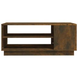 Berkfield Home Coffee Table Smoked Oak 102x55x43 cm Engineered Wood in Brown - Size: 102 x 55 x 43 cm - thumbnail 5
