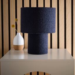 K LIVING Osaka Navy Teddy Velvet Table Lamp