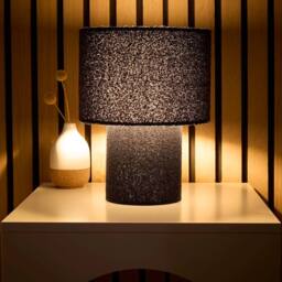 K LIVING Osaka Navy Teddy Velvet Table Lamp - thumbnail 2