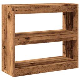 Berkfield Home Book Cabinet/Room Divider Old Wood 80x30x72 cm in Brown - Size: 80 x 30 x 72 cm - thumbnail 6