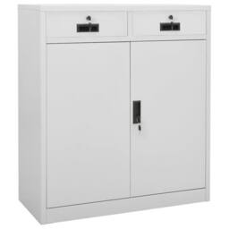Berkfield Home Office Cabinet Light Grey 90x40x102 cm Steel - Size: 90 x 40 x 102 cm - thumbnail 2