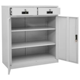 Berkfield Home Office Cabinet Light Grey 90x40x102 cm Steel - Size: 90 x 40 x 102 cm - thumbnail 6