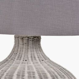 Ruma Round Rattan Table Lamp with Cylinder Shade in Grey - thumbnail 4