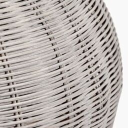 Ruma Round Rattan Table Lamp with Cylinder Shade in Grey - thumbnail 5