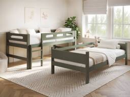 Flair Elijah Detachable Wooden Bunk Bed in Green - Size: Single - thumbnail 3