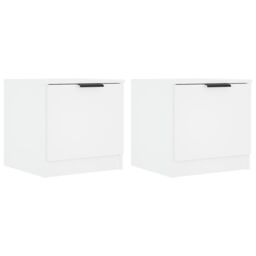 Berkfield Home Bedside Cabinets 2 pcs White 40x39x40 cm - Size: 40 x 39 x 40 cm - thumbnail 2