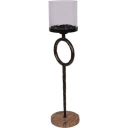 Libra Interiors Rutland Floor Hurricane Small 92cm in Gold - thumbnail 3