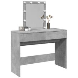 Berkfield Home Beautiful Dressing Table with LED Concrete Grey 100x40x130 cm - Size: 100 x 40 x 130 cm - thumbnail 4