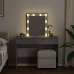 Berkfield Home Beautiful Dressing Table with LED Concrete Grey 100x40x130 cm - Size: 100 x 40 x 130 cm