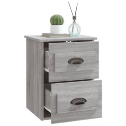 Berkfield Home Wall-mounted Bedside Cabinet Grey Sonoma 41.5x36x53cm - Size: 41.5x36x53 cm - thumbnail 5
