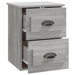 Berkfield Home Wall-mounted Bedside Cabinet Grey Sonoma 41.5x36x53cm - Size: 41.5x36x53 cm - thumbnail 6