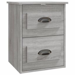 Berkfield Home Wall-mounted Bedside Cabinet Grey Sonoma 41.5x36x53cm - Size: 41.5x36x53 cm - thumbnail 2