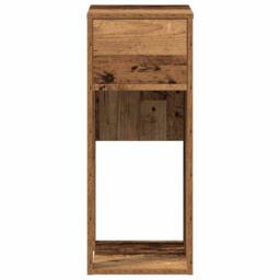 Berkfield Home Computer Tower Stand with Drawer Old Wood 30x44x74 cm in Brown - Size: 30 x 44 x 74 cm - thumbnail 5