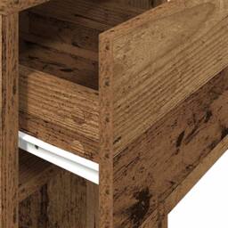Berkfield Home Computer Tower Stand with Drawer Old Wood 30x44x74 cm in Brown - Size: 30 x 44 x 74 cm - thumbnail 8
