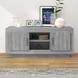 Berkfield Home TV Cabinet Grey Sonoma 102x35x45 cm Engineered Wood - Size: 102 x 35 x 45 cm - thumbnail 1
