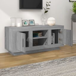 Berkfield Home TV Cabinet Grey Sonoma 102x35x45 cm Engineered Wood - Size: 102 x 35 x 45 cm - thumbnail 3