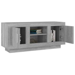 Berkfield Home TV Cabinet Grey Sonoma 102x35x45 cm Engineered Wood - Size: 102 x 35 x 45 cm - thumbnail 4