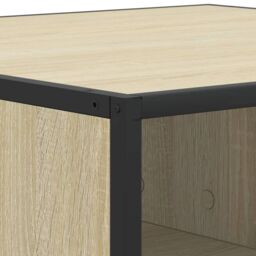 Berkfield Home Coffee Table Sonoma Oak 100x100x30 cm Engineered Wood & Metal in Brown - Size: 100 x 100 x 30 cm - thumbnail 8