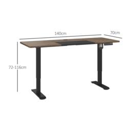 Wyld Haus Moratti 140cm Electric Height Adjustable Standing Desk Teak Black - thumbnail 4