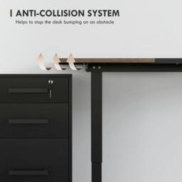 Wyld Haus Moratti 140cm Electric Height Adjustable Standing Desk Teak Black - thumbnail 7