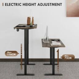 Wyld Haus Moratti 140cm Electric Height Adjustable Standing Desk Teak Black - thumbnail 5