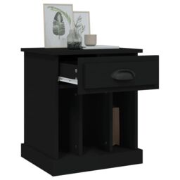 Berkfield Home Bedside Cabinets 2 pcs Black 43x36x50 cm - Size: 43 x 36 x 50 cm - thumbnail 5