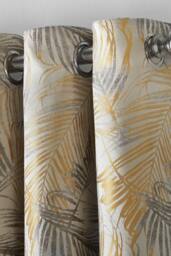 Alan Symonds Fiji Lined Eyelet Ring Top Curtains in Yellow - Size: 168 cm width x 183 cm drop - thumbnail 2