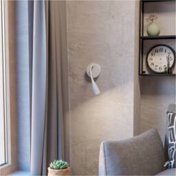 Loops Sleek White LED Wall Light - Perfect Home Indoor Reading Illumination - thumbnail 3