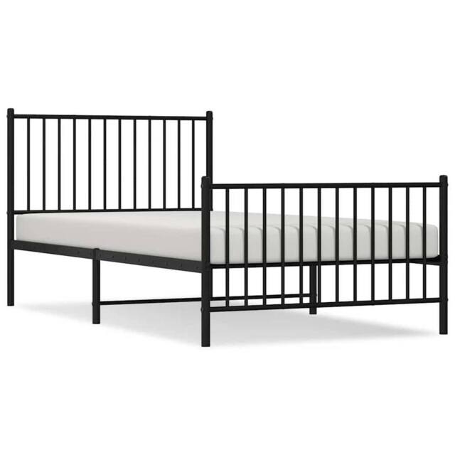 Berkfield Home Metal Bed Frame with Headboard & Footboard Black 100x200 cm - image 1